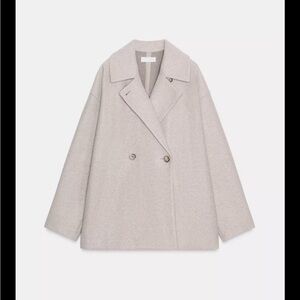 NWT Zara Women's Light Gray Pea Coat